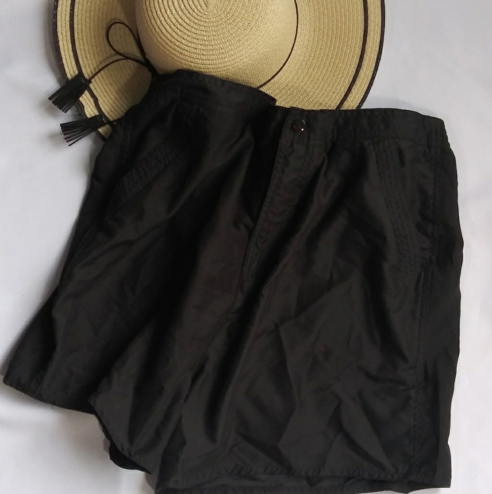 Croft & Barrow black swim shorts womens 16w pocket
